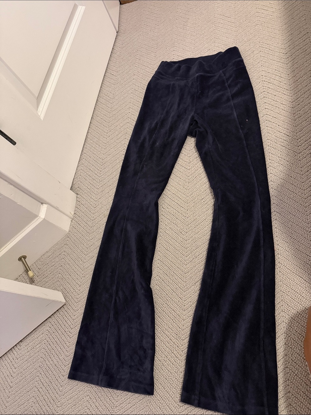 Offline velour Flared Lounge Pants in Dark Navy